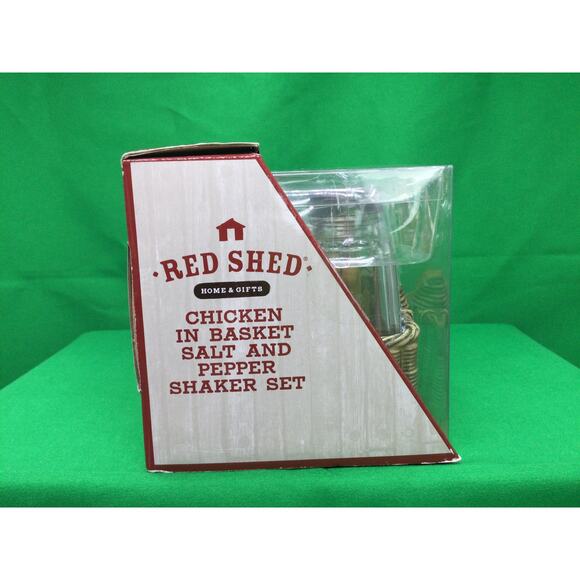 Red Shed Chicken in Basket Salt and Pepper Shaker Set NIB - Picture 4 of 7